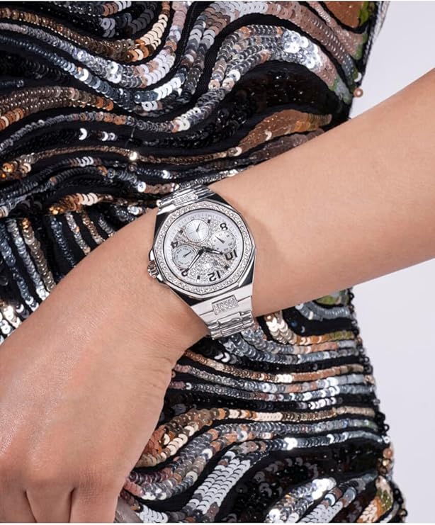 GUESS Silver Tone Multi-function Ladies Watch - GW0777L1