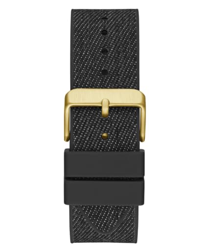 Guess Gold Stainless Steel, Black Silicone Men's Watch- GW0786G1