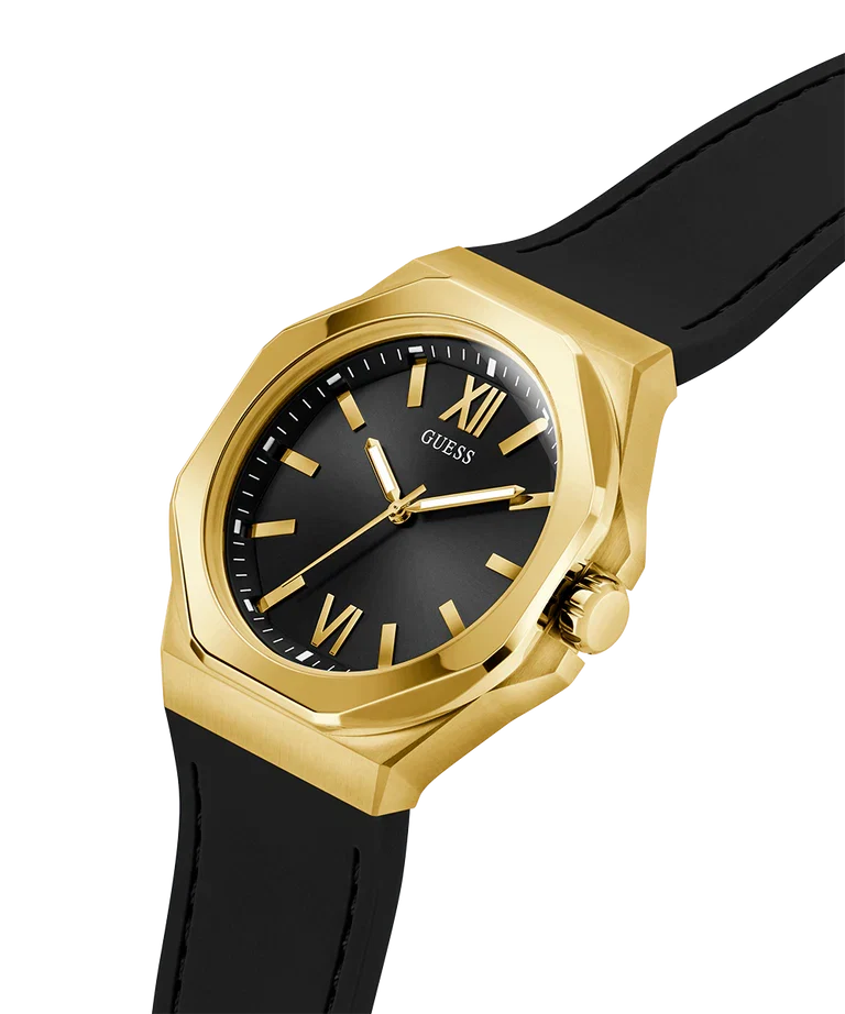 GUESS Black Gold Tone Analog Mens Watch - GW0850G2