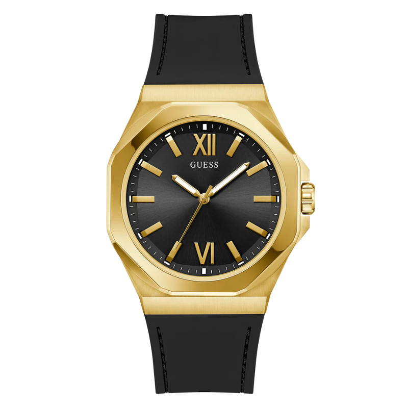 GUESS Black Gold Tone Analog Mens Watch - GW0850G2