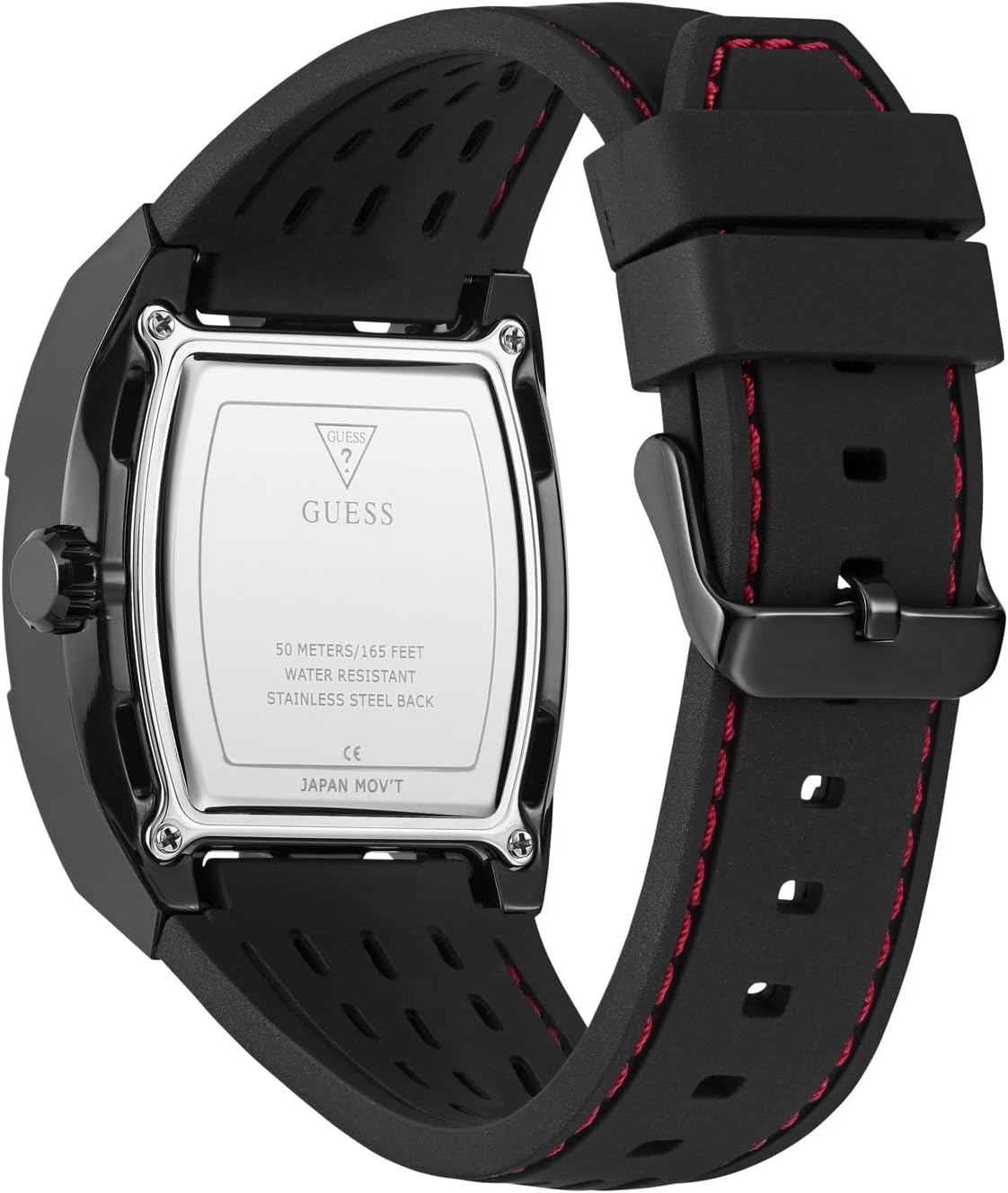 GUESS Black Silicone & Multicolor Dial Men's Watch - GW0857G1