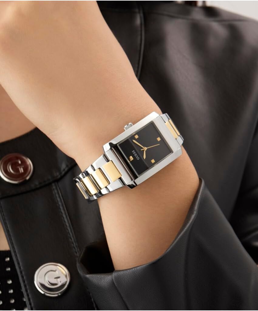 GUESS Multi-Tone and Black Square Analog Watch - GW0876L3