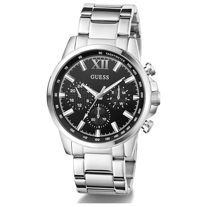 GUESS Silver Tone Multi-function Mens Watch - GW0900G1
