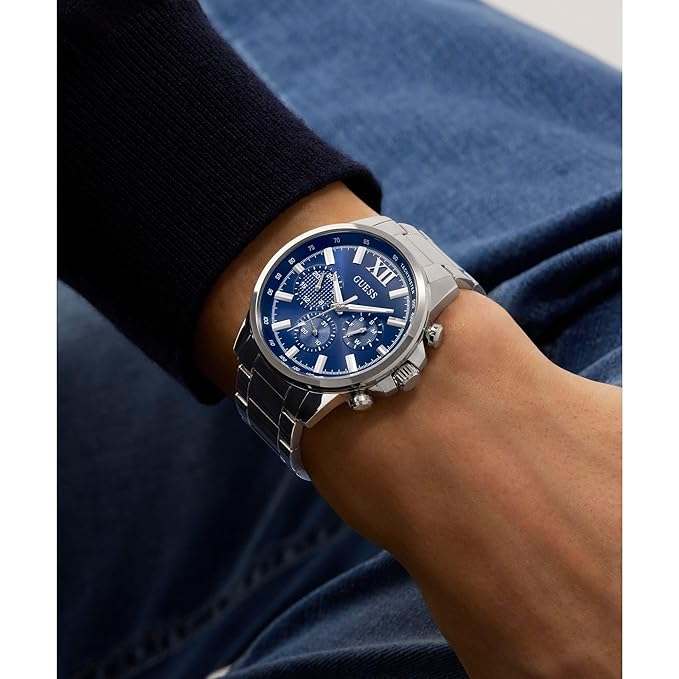GUESS Silver Tone Multi-function Mens Watch - GW0900G4