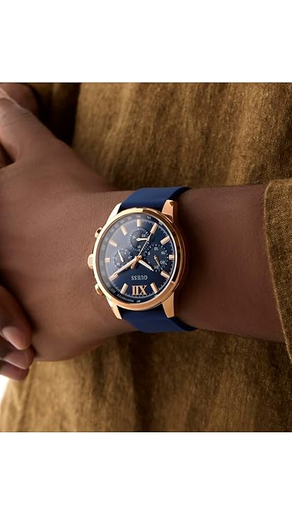 GUESS Blue Rose Gold Tone Multi-function Mens Watch - GW0913G1