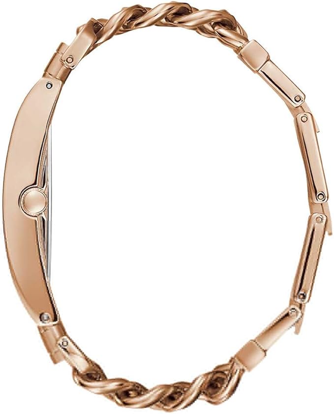 Side view of Guess Heavy Metal rose gold chain link bracelet