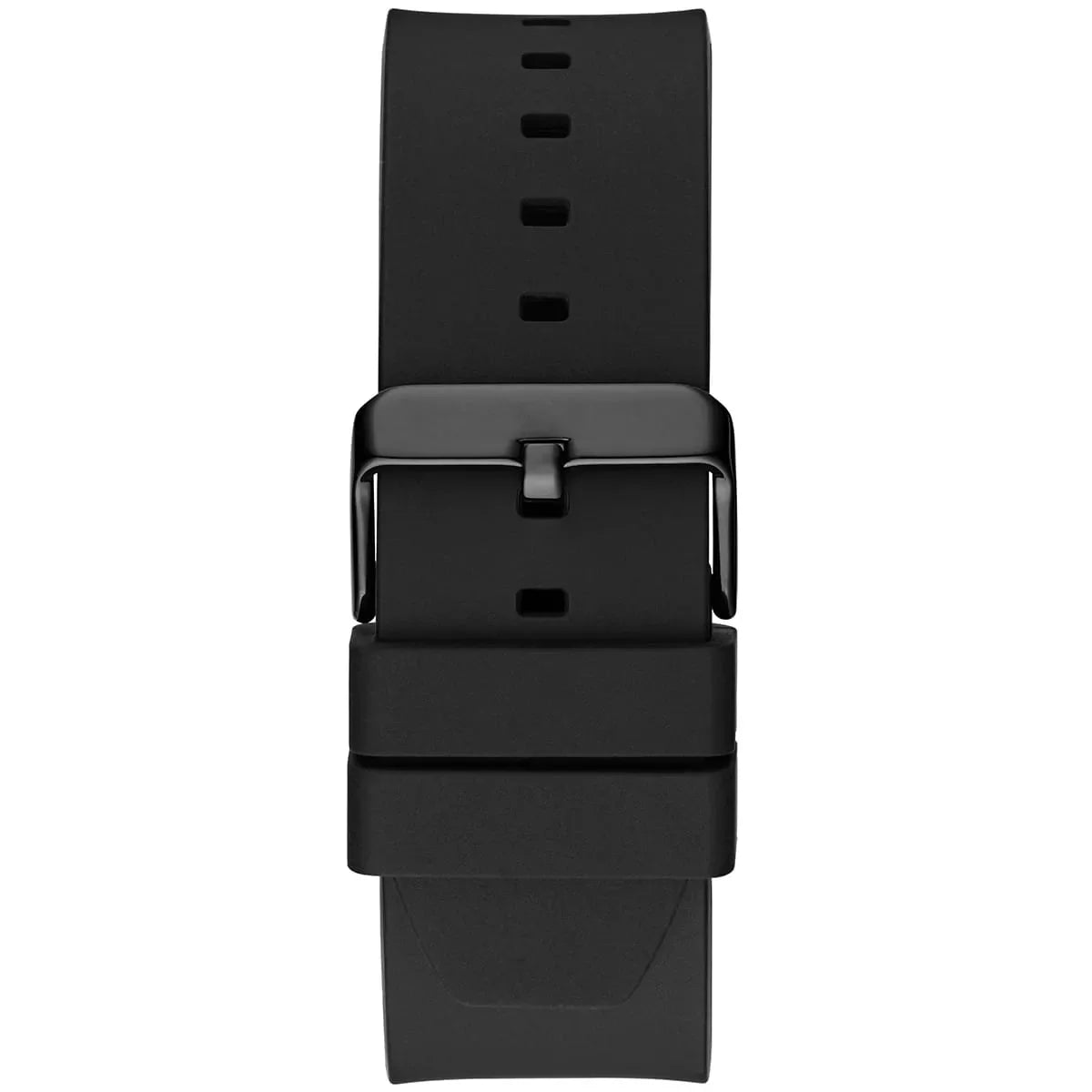 Guess Legend watch worn on wrist showing side profile and black rubber band