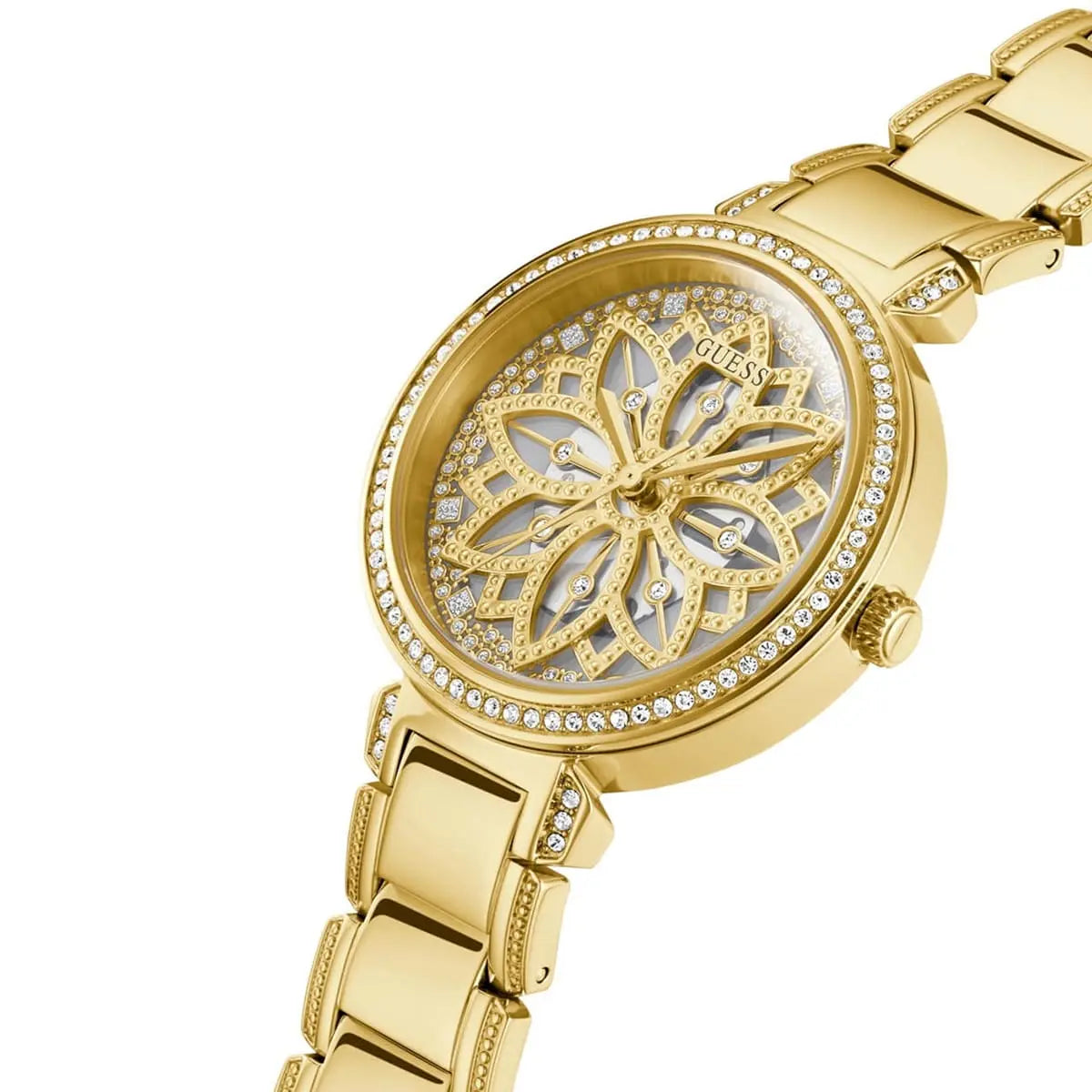 Guess Lily Quartz Gold Dial Gold Steel Strap Women Watch - GW0528L2