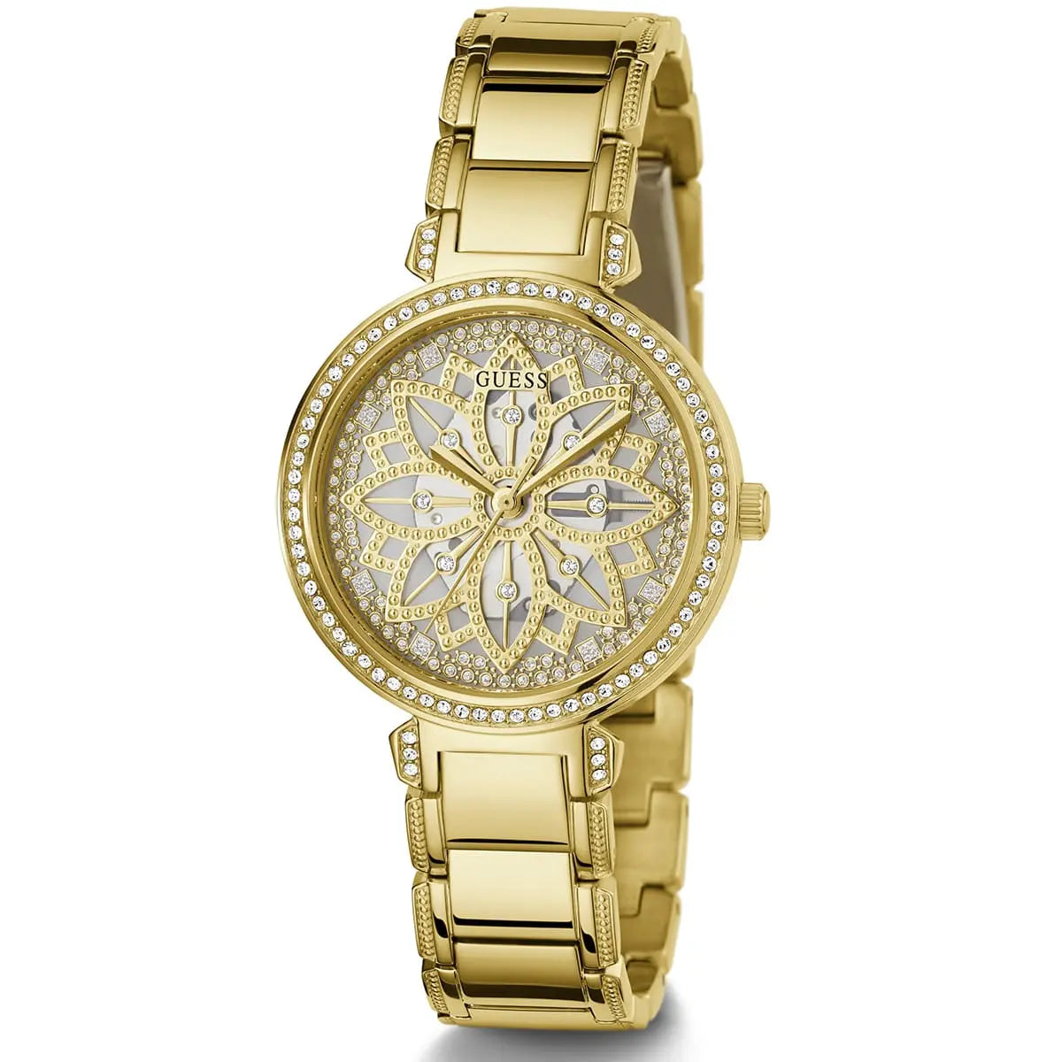 Guess Lily Quartz Gold Dial Gold Steel Strap Women Watch - GW0528L2