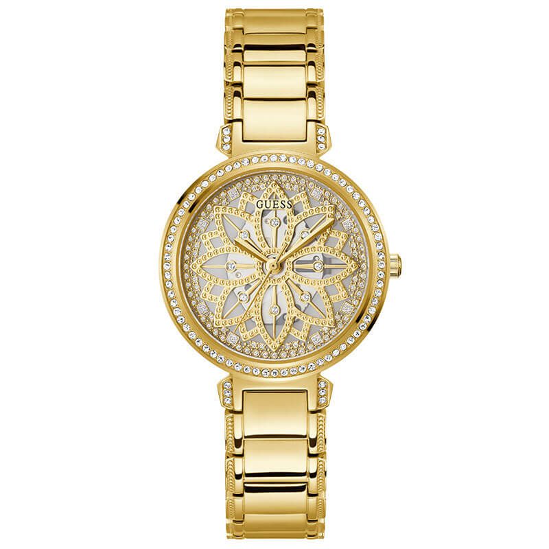 Guess Lily Quartz Gold Dial Gold Steel Strap Women Watch - GW0528L2