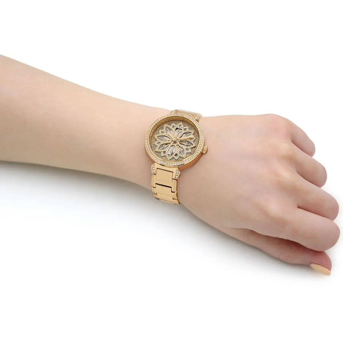 Guess Lily Quartz Gold Dial Gold Steel Strap Women Watch - GW0528L2