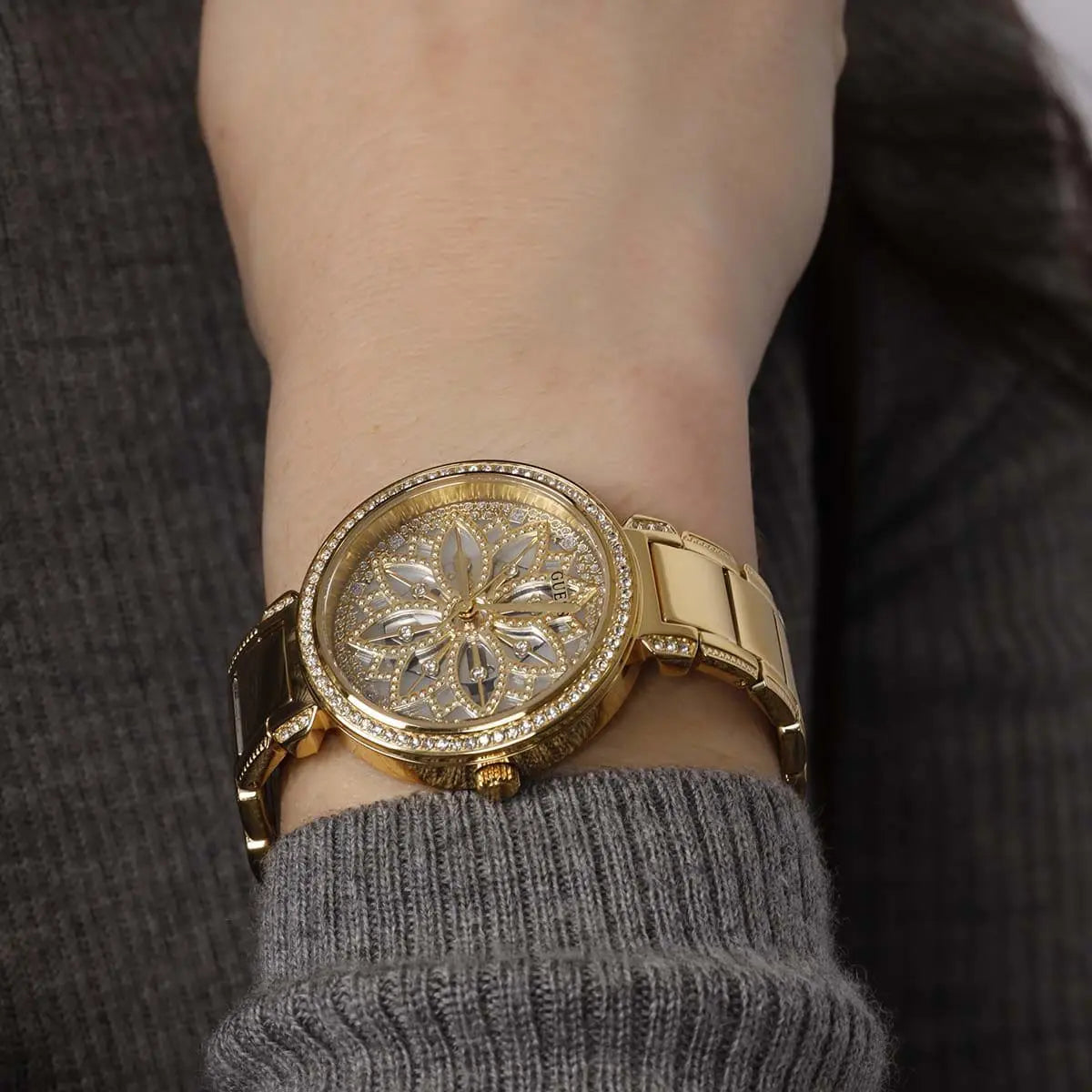 Guess Lily Quartz Gold Dial Gold Steel Strap Women Watch - GW0528L2