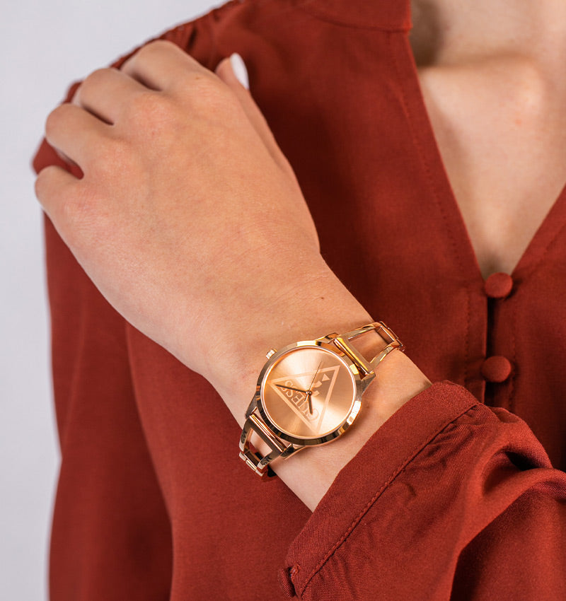 Guess Lola PVD Rose Gold Plated Bracelet Ladies Watch - W1145L4