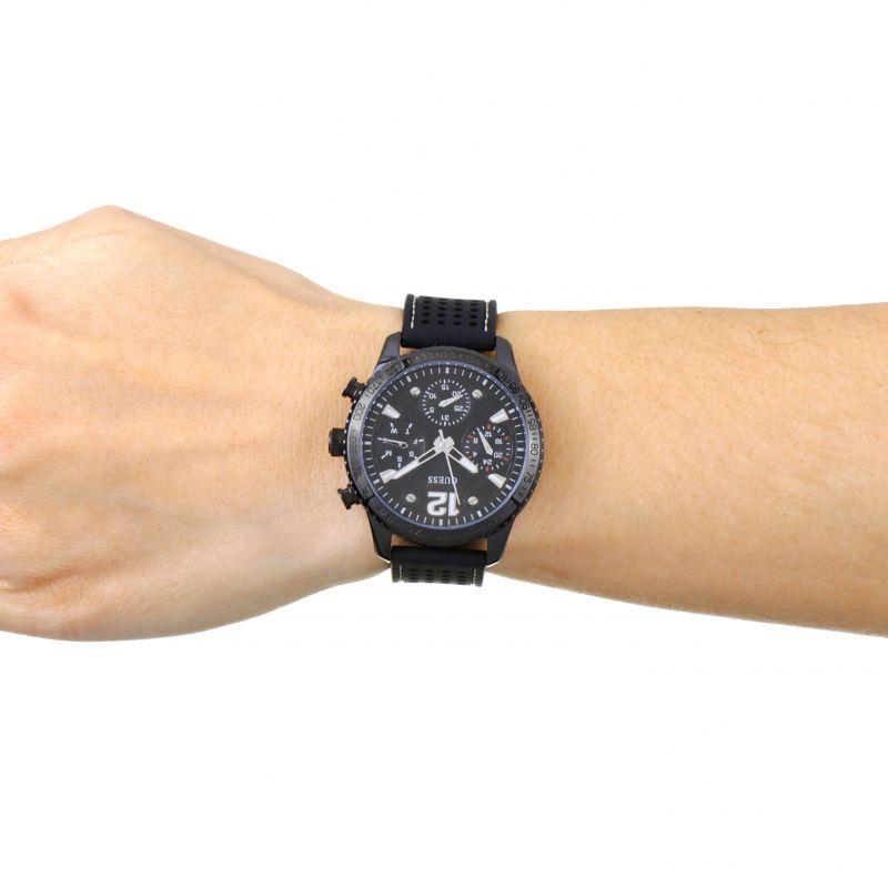 Guess Marina ladies watch displayed on wrist showing side profile and dial