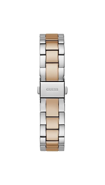 Guess MIST watch bracelet detail with alternating rose gold and silver links