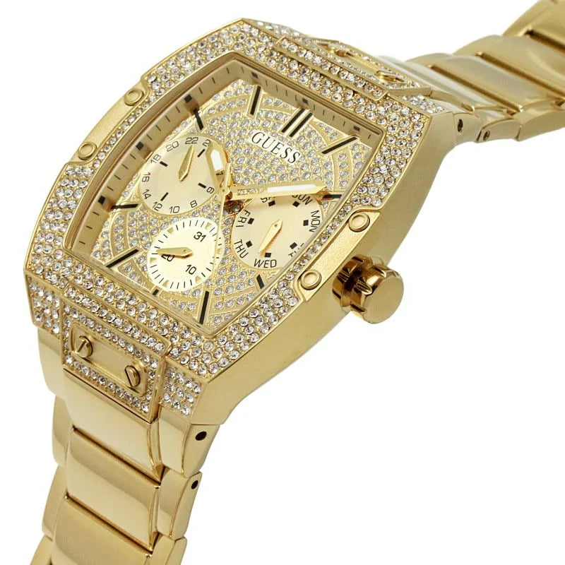 Guess Phoenix Multifunction Crystals Gold Dial Men Watch - GW0094G2