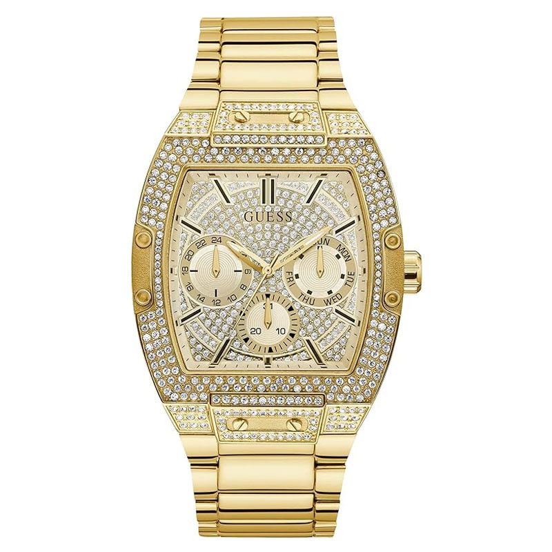 Guess Phoenix Multifunction Crystals Gold Dial Men Watch - GW0094G2
