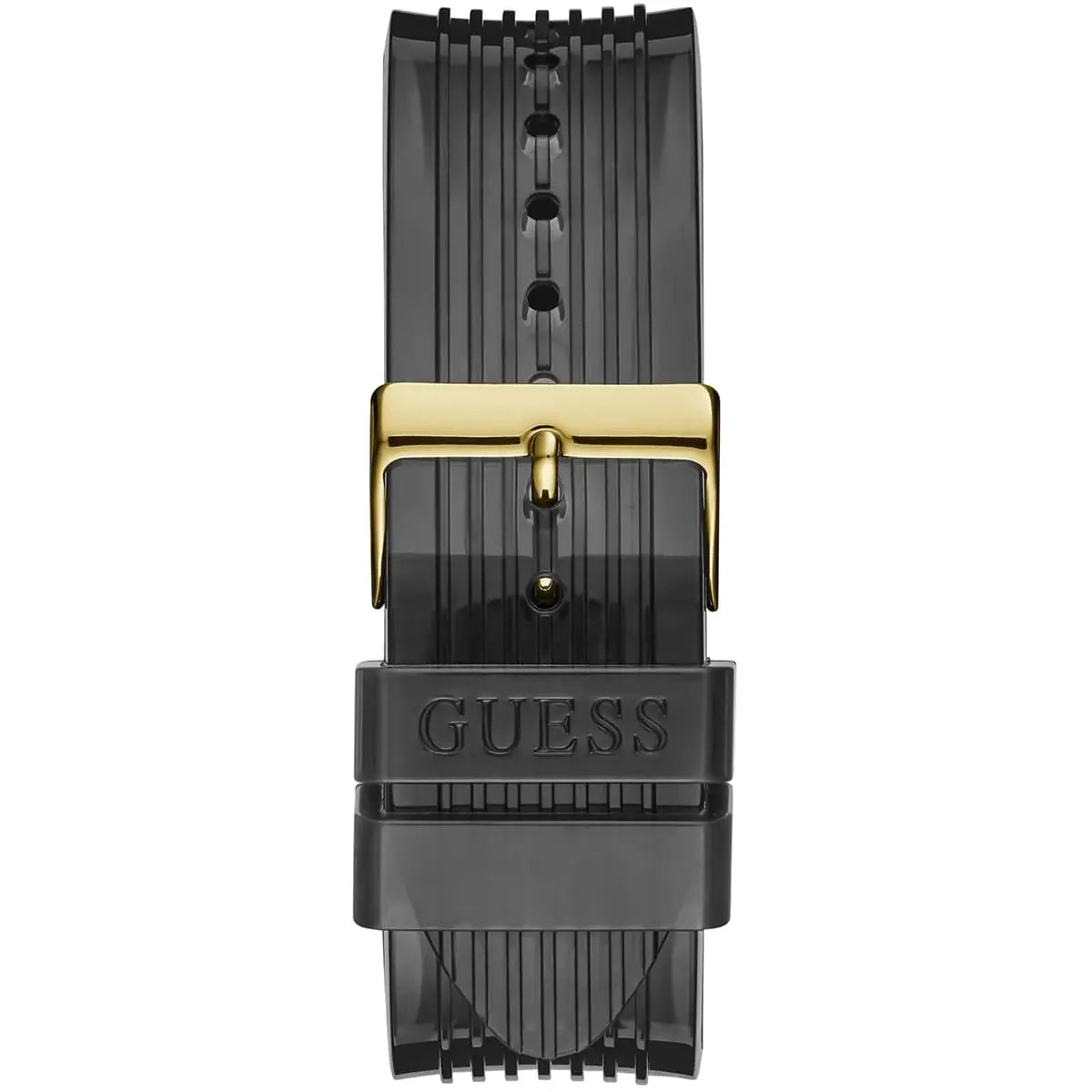 Guess Poseidon Chronograph Black Dial Black Silicone Strap Watch For Men - GW0425G1