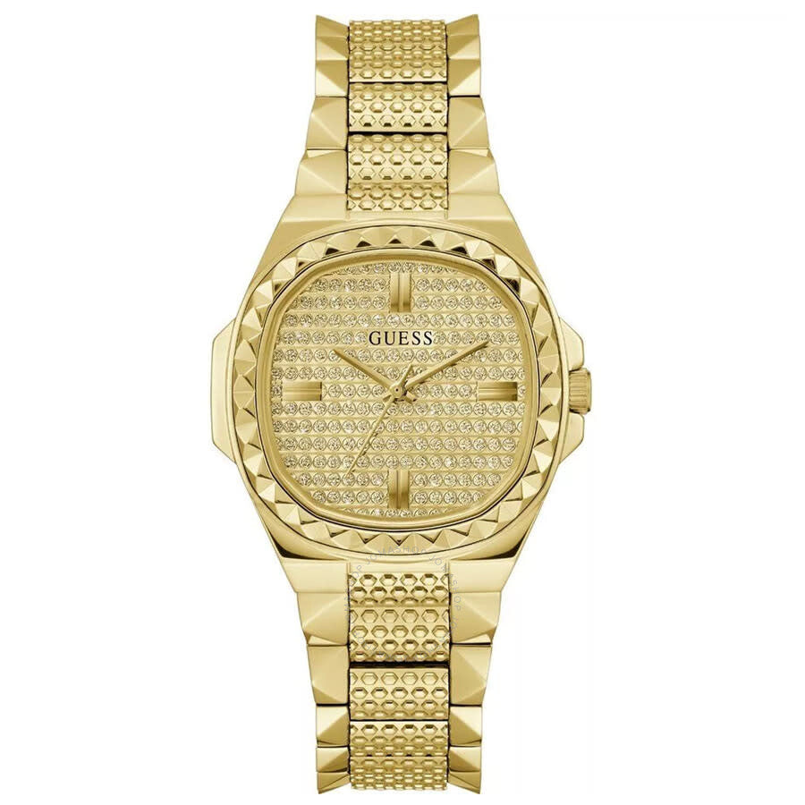 Guess Rebellious Gold Dial Ladies Watch GW0601L1