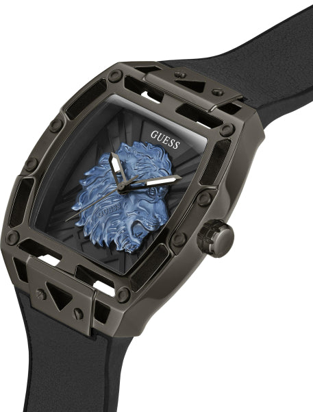 GUESS Phoenix Lion Head Black Silicone Men's Watch - GW0595G2