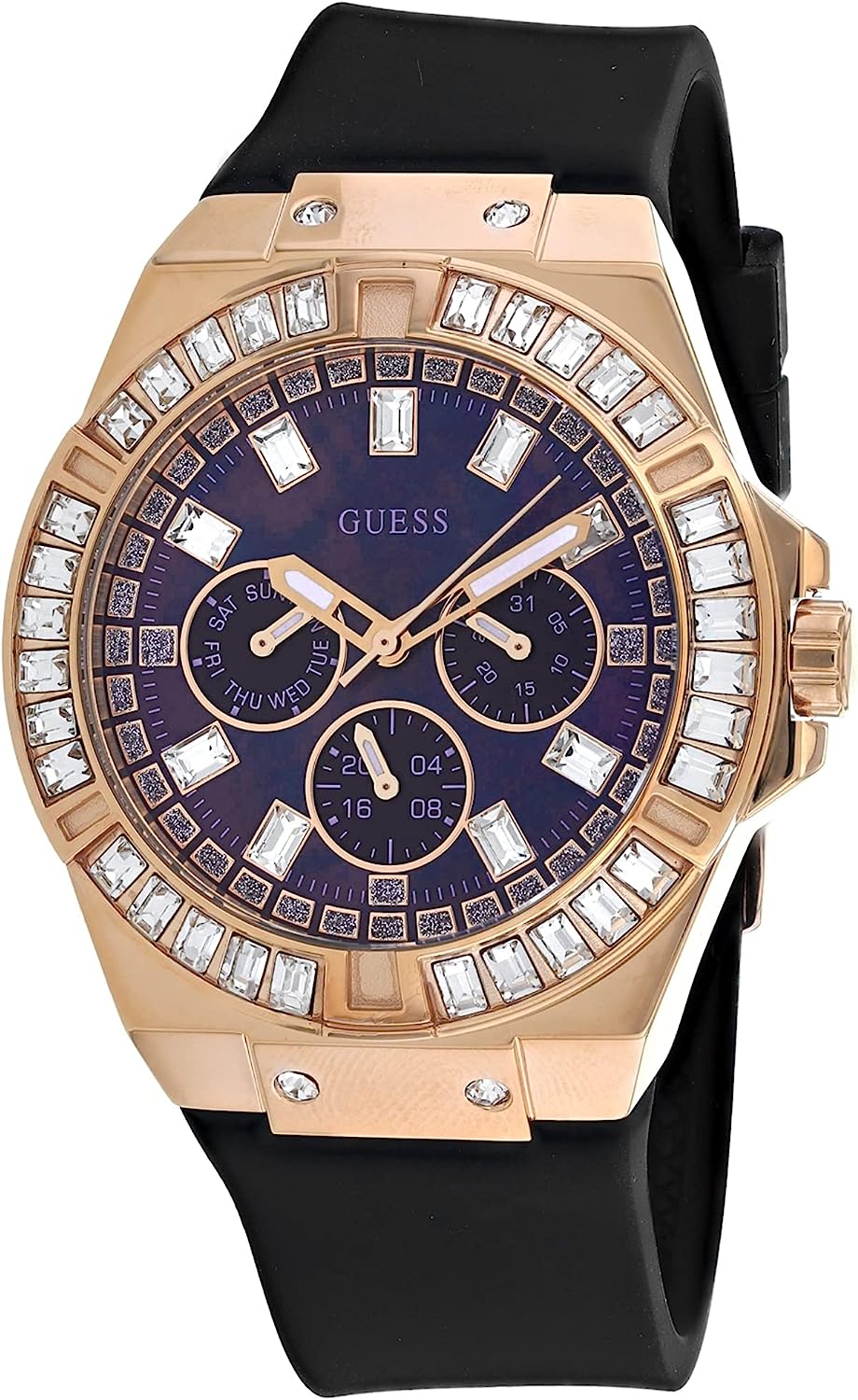 Guess Venus Black Silicone Crystal Women's Watch GW0118L2