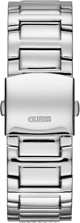 Guess watch bracelet detail with silver stainless steel links