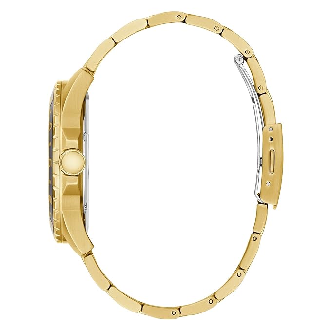 Guess Multifunction Black Dial Gold Steel Strap Men Watch - W1107G4