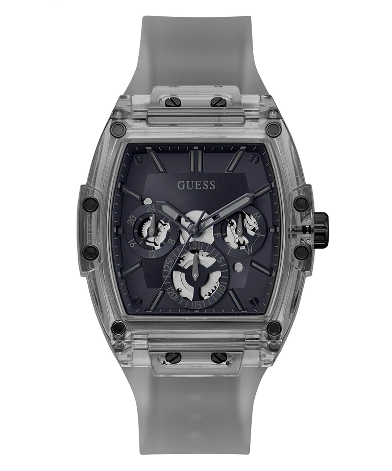 GUESS GW0203G9 grey multi-function mens watch with square dial and chronograph subdials