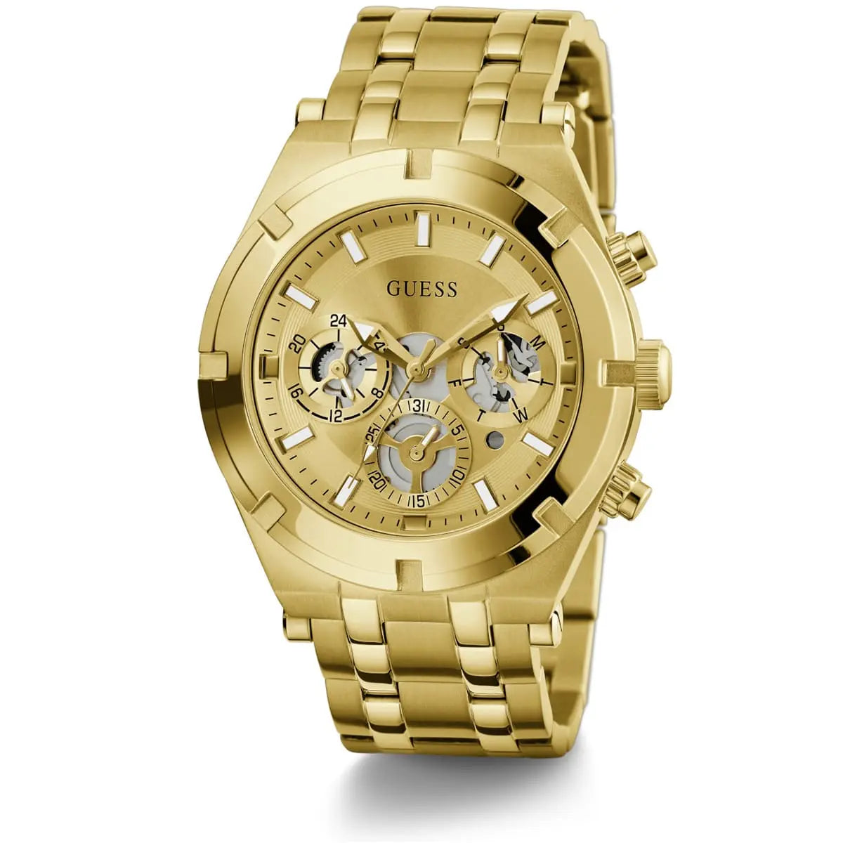 Guess Continental Champagne Round Dial Multi-function Men Watch - GW0260G4