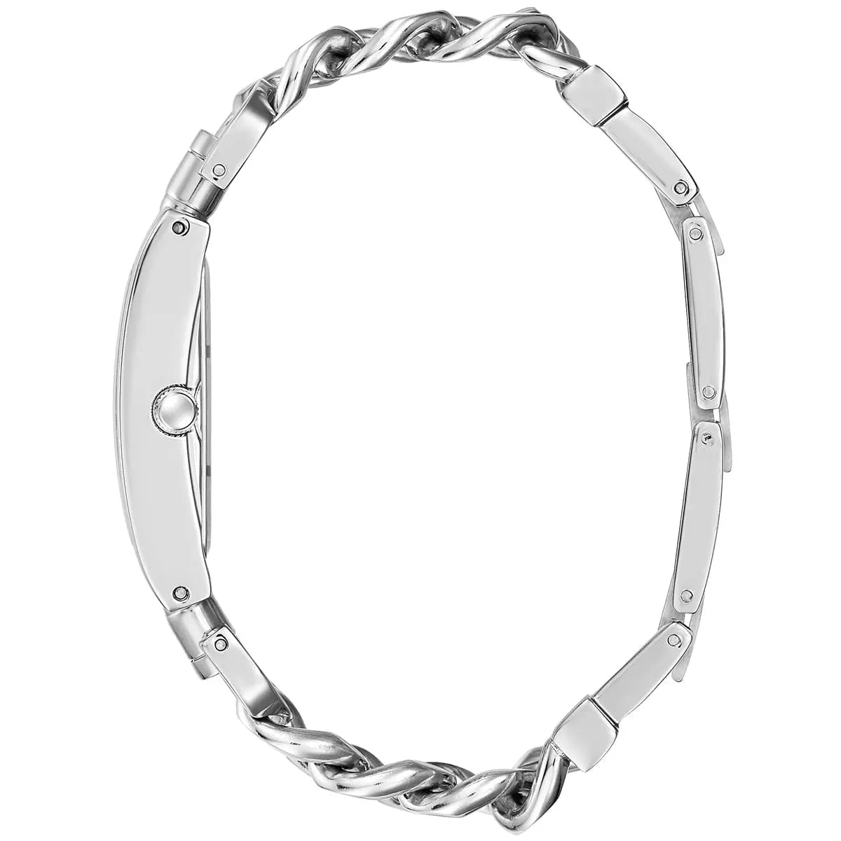 Guess MOD G watch band laid flat showing full chain link bracelet design