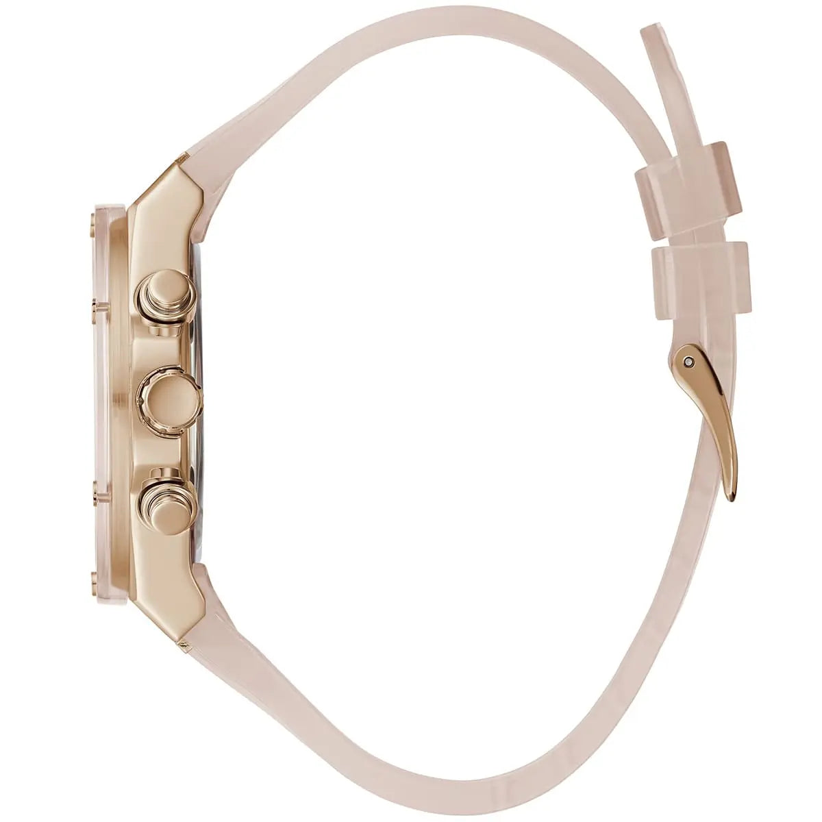 Guess Athena Rose Gold Dial Rose Gold Rubber Strap Women Watch - GW0409L3