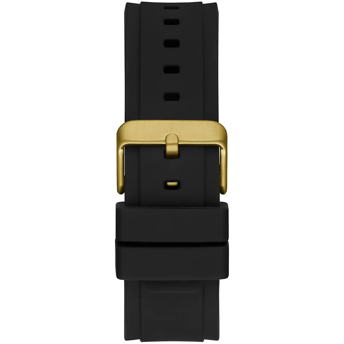 Guess Matrix Multifunction Gold Dial Black Rubber Strap Men Watch - GW0423G2