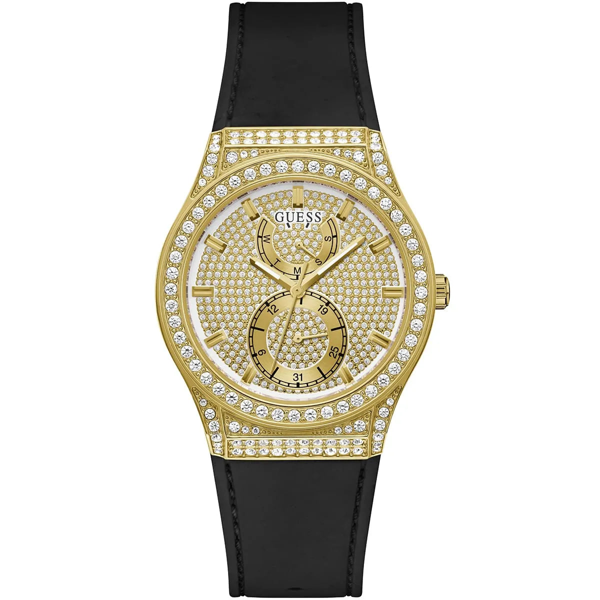 Guess Gold Tone Multifunction Crystallized Women's Watch - GW0439L2