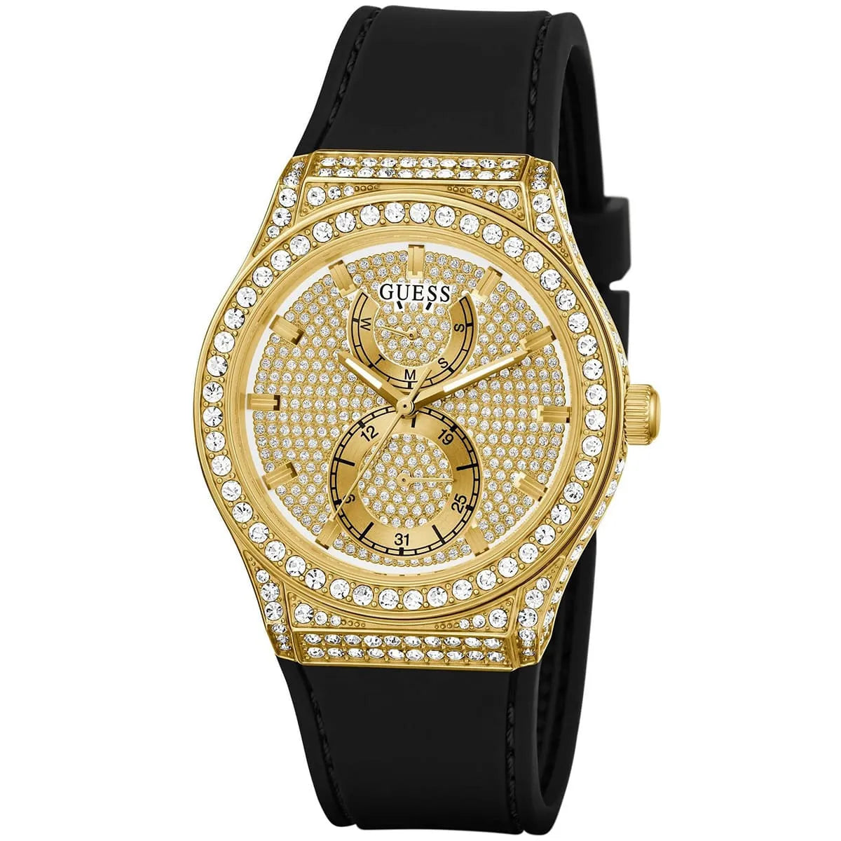 Guess Gold Tone Multifunction Crystallized Women's Watch - GW0439L2