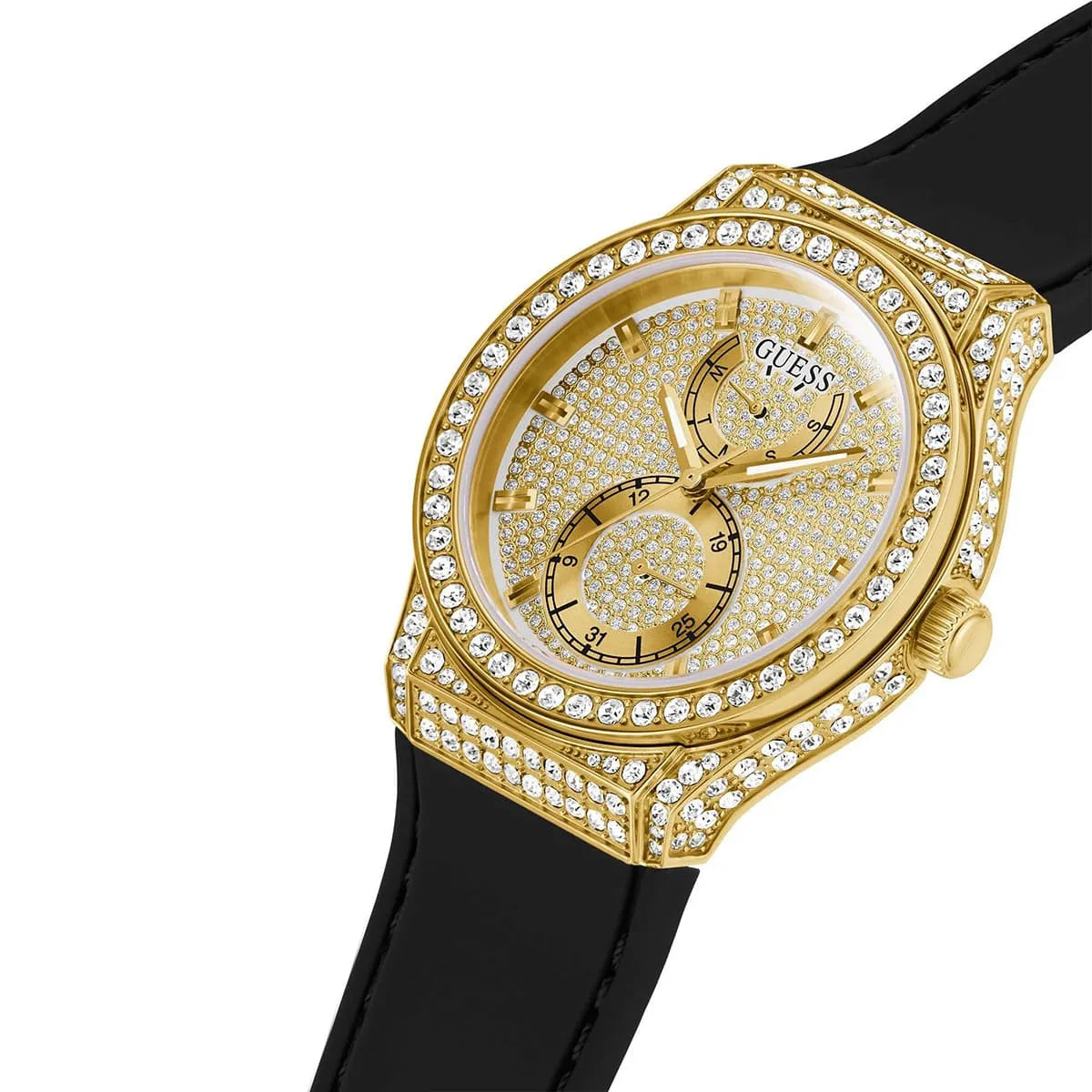 Guess Gold Tone Multifunction Crystallized Women's Watch - GW0439L2