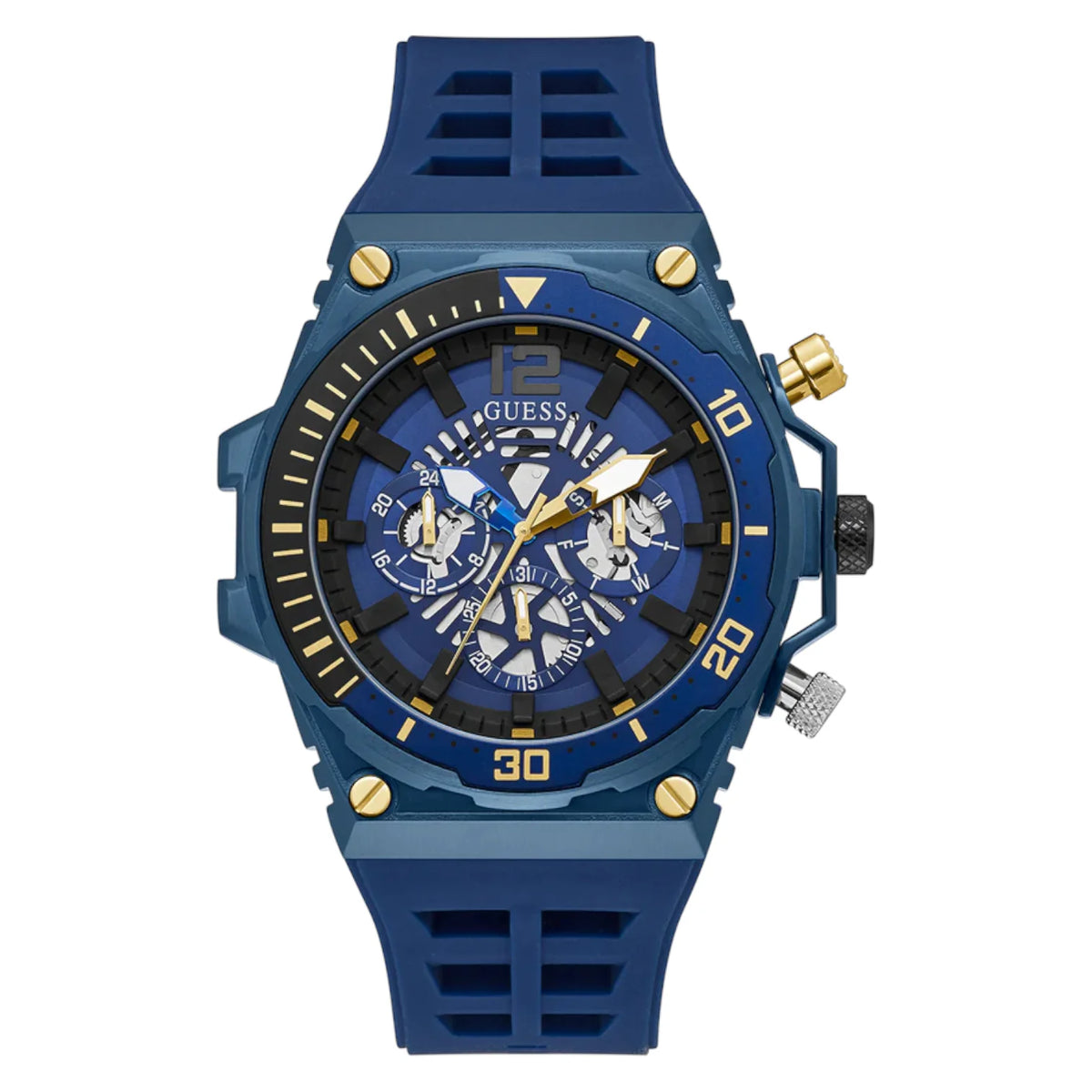 GUESS Blue Exposed Dial Multifunction Men's Watch - GW0443G1