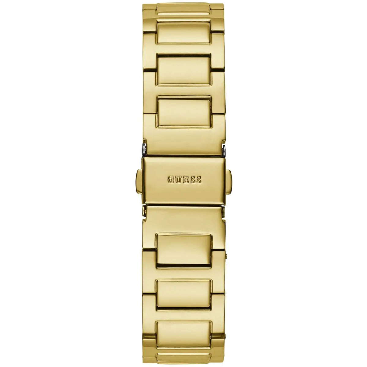 Guess Deco full-length gold stainless steel link bracelet with deployment clasp