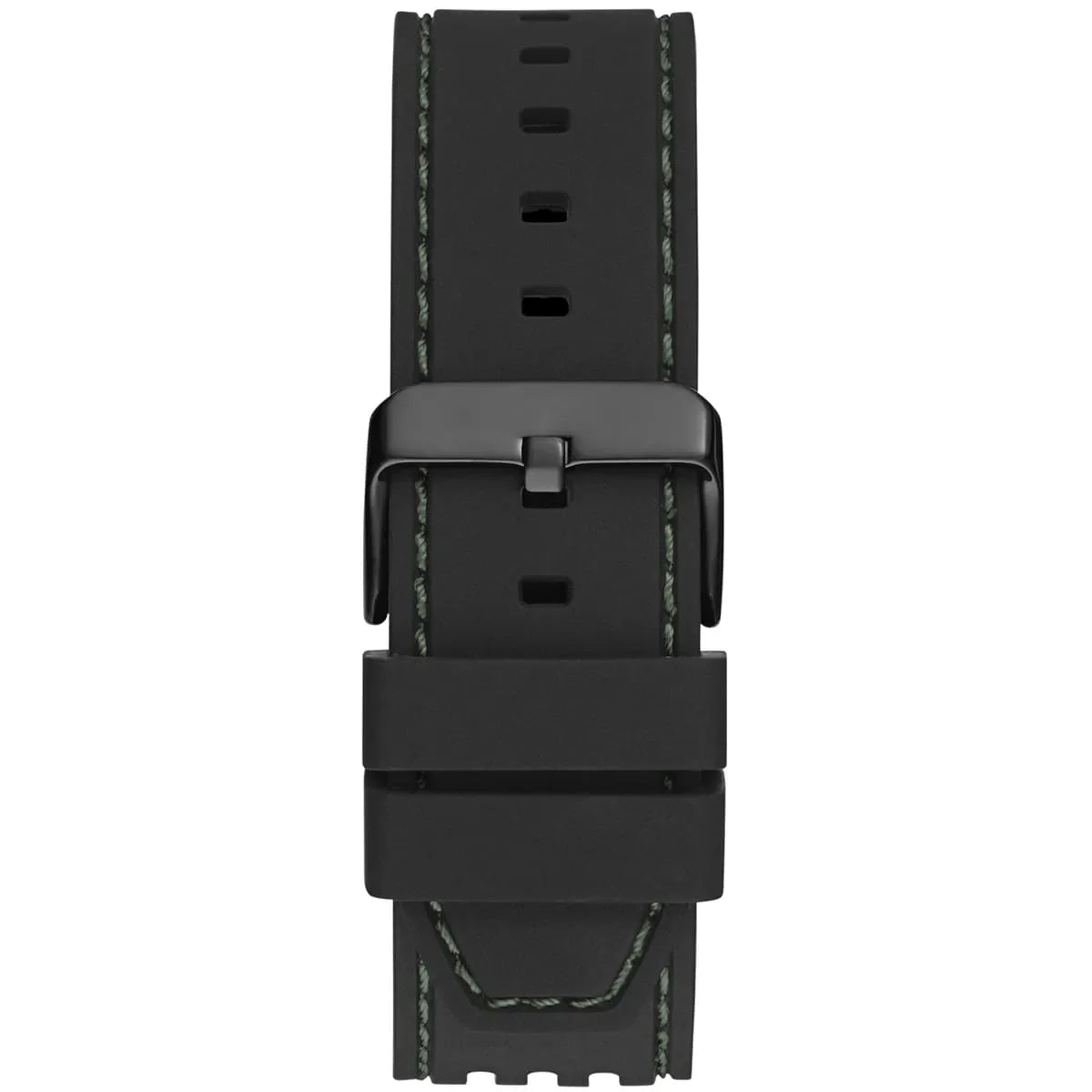 GUESS GW0499G7 men's watch black rubber strap with green accents and buckle closure