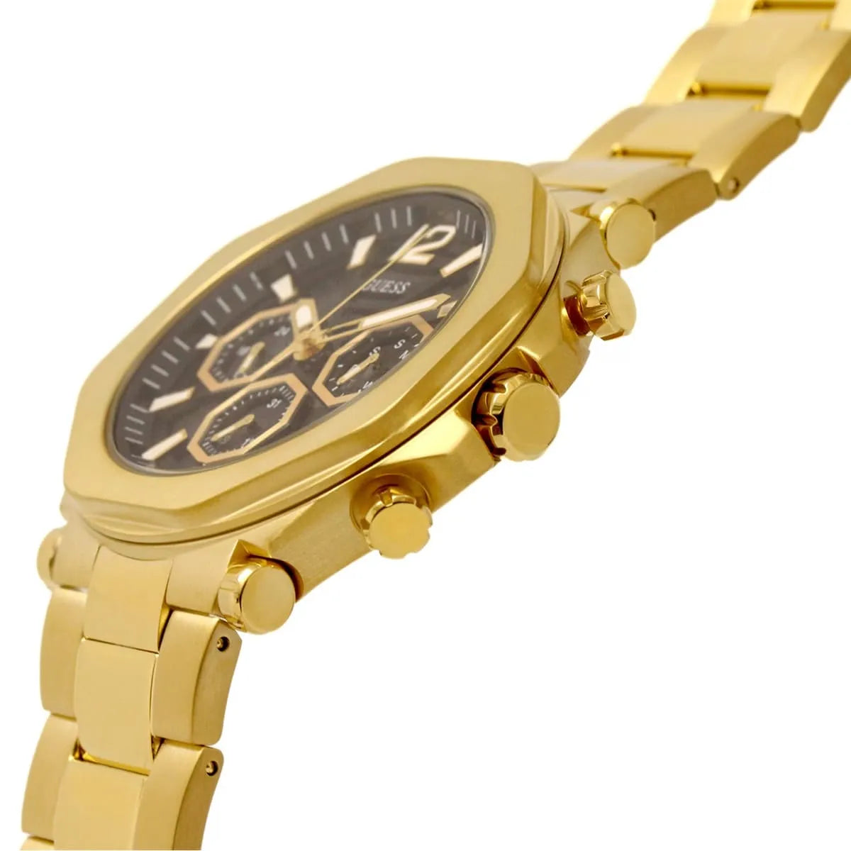 Guess Black Dial Gold Tone Stainless Men's Watch - GW0539G2