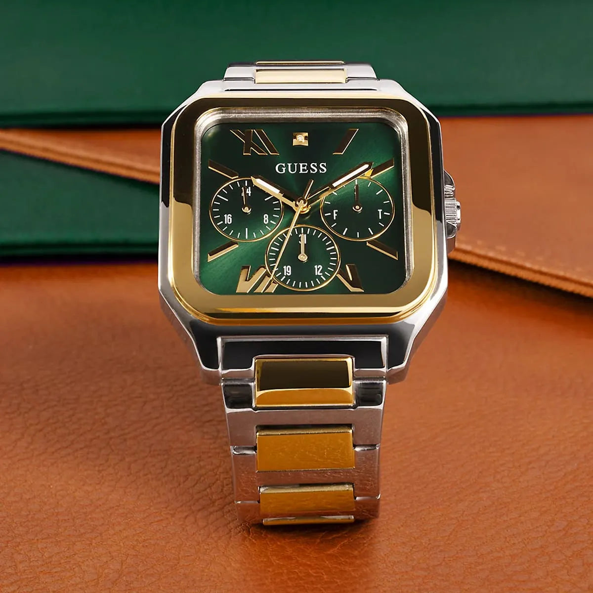 GUESS Multi-Tone Square Multifunction Men's Watch - GW0631G1