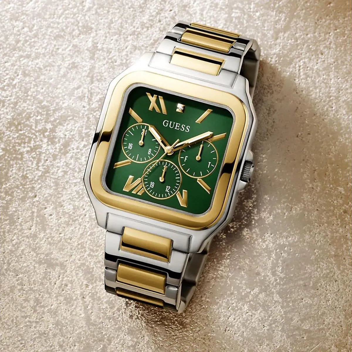 GUESS Multi-Tone Square Multifunction Men's Watch - GW0631G1