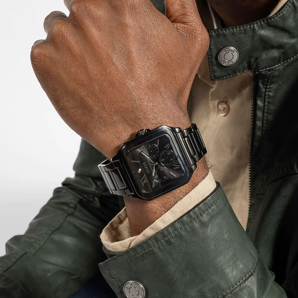 Guess Black Square Dial Multi-function Men Watch - GW0631G2