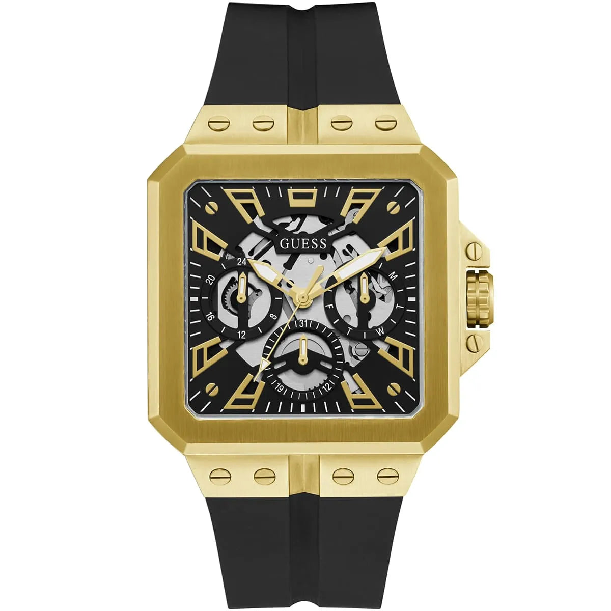 GUESS Black Gold Tone Multi-function Mens Watch - GW0637G2