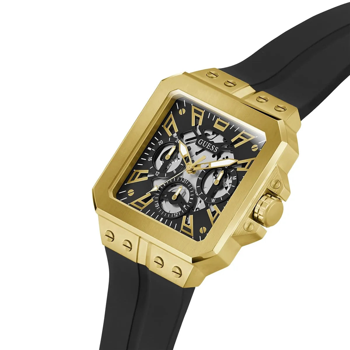 GUESS Black Gold Tone Multi-function Mens Watch - GW0637G2