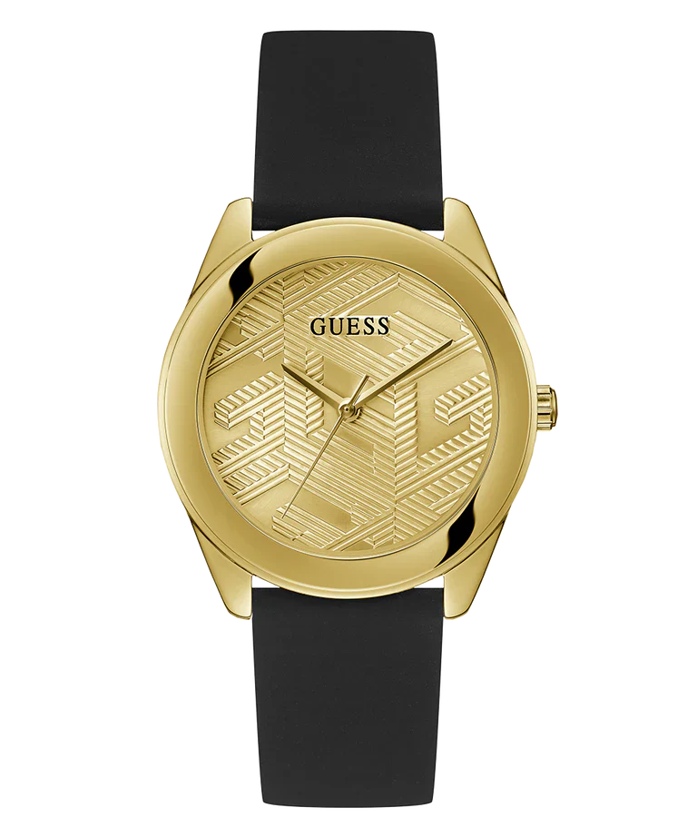 Guess Cubed Champagne Round Dial Analog Women Watch - GW0665L1
