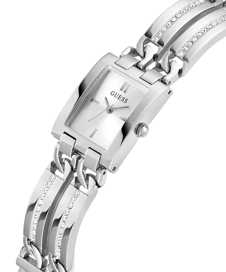 GUESS Silver Tone Square Analog Ladies Watch - GW0668L1