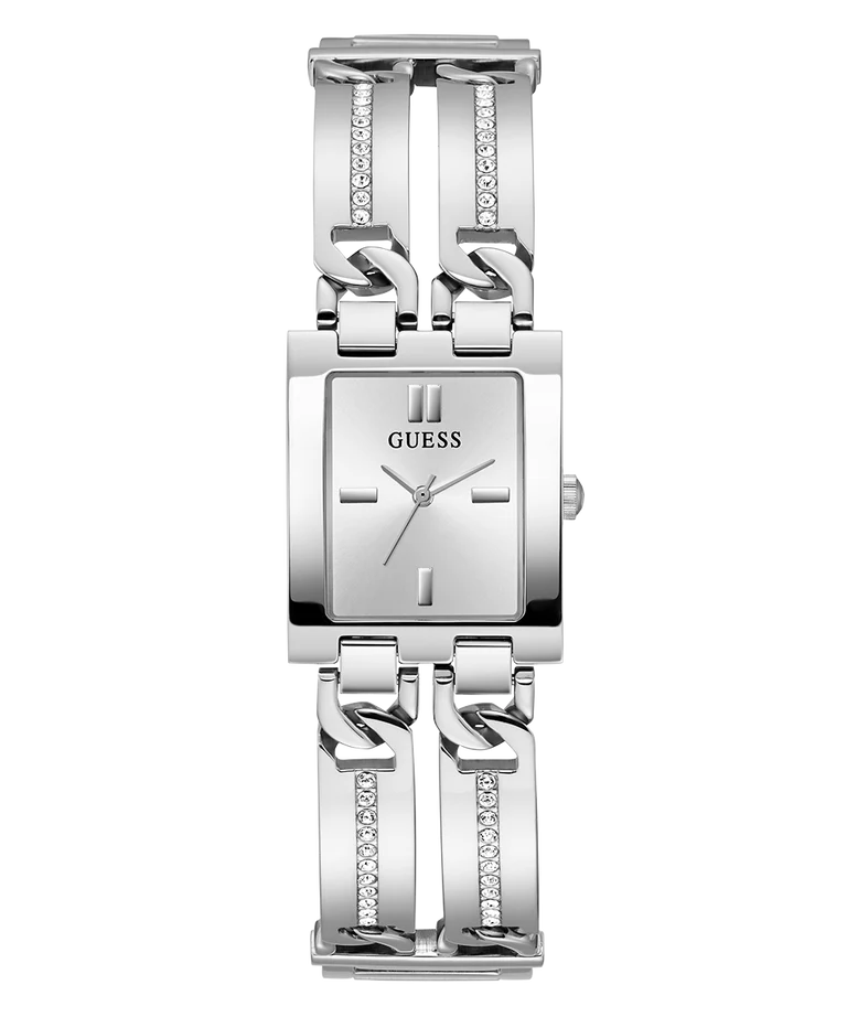 GUESS Silver Tone Square Analog Ladies Watch - GW0668L1