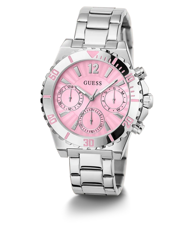 GUESS Silver Tone Multi-function Ladies Watch - GW0696L1