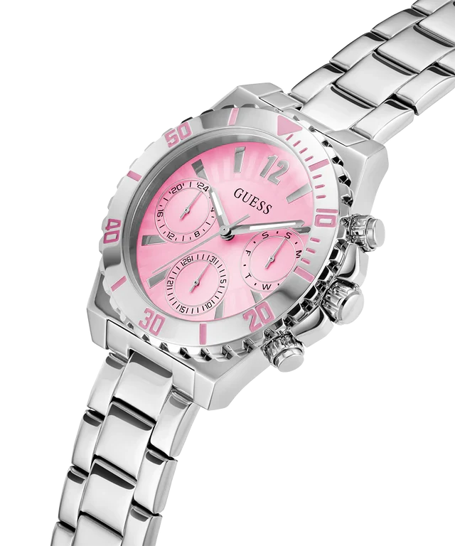 GUESS Silver Tone Multi-function Ladies Watch - GW0696L1