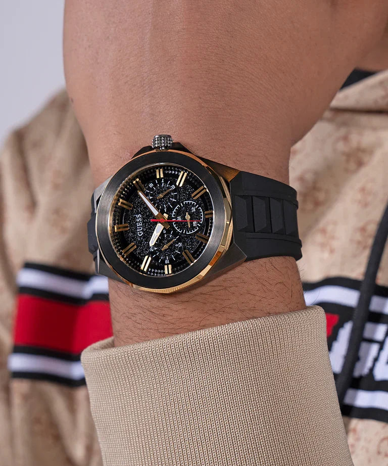 GUESS Black 2-Tone Multi-function Mens Watch - GW0799G1